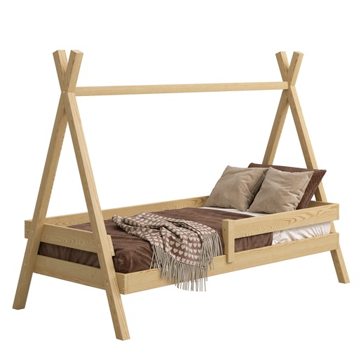 Drveni dječji krevet Tipi Plus - svijetlo drvo - 200x90 cm