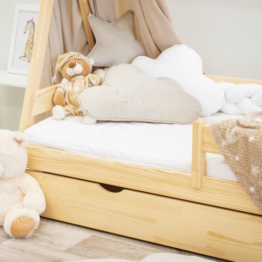 Drveni dječji krevet Tipi Plus - svijetlo drvo - 200x90 cm