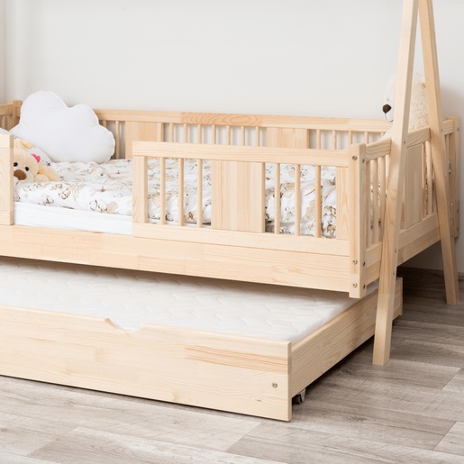 Drveni dječji krevet Luna Tipi - svijetlo drvo - 200x90 cm - Dodatni krevet