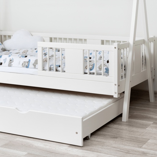 Drveni dječji krevet Luna Tipi - bijeli - 190x90 cm - Dodatni krevet