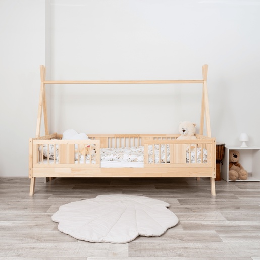 Drveni dječji krevet Luna Tipi - svijetlo drvo - 180x90 cm - Bez ladice
