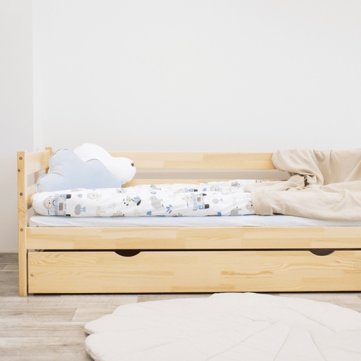 Drveni dječji krevet Karo Z - svijetlo drvo - 160x80 cm - S ladicom