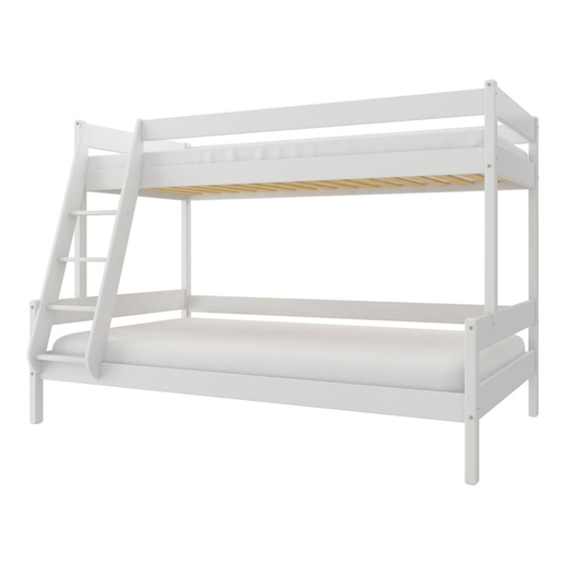 Drveni dječji krevet na kat Familijne - bijeli - 190x120/90 cm - Dodatni krevet