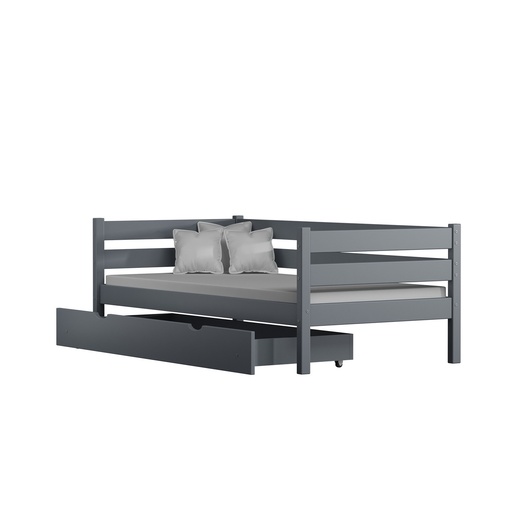 Drveni dječji krevet Karo Z - sivi - 200x90 cm - Bez ladice