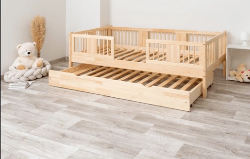 Drveni dječji krevet Luna 20 - svijetlo drvo - 200x90 cm - Dodatni krevet