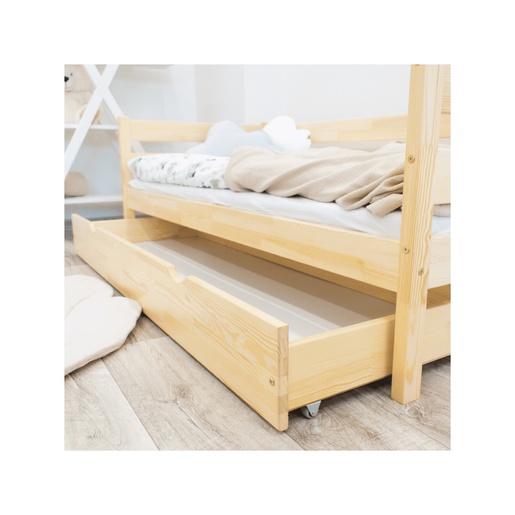 Drveni dječji krevet Karo Z - svijetlo drvo - 200x90 cm - S ladicom