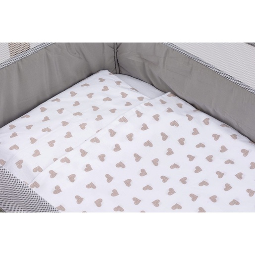 Bubaba BY FreeON posteljina za kolijevku/košaru srca beige