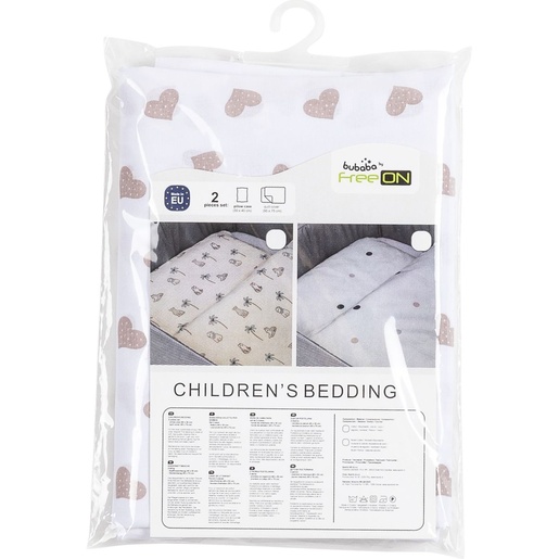 Bubaba BY FreeON posteljina za kolijevku/košaru srca beige