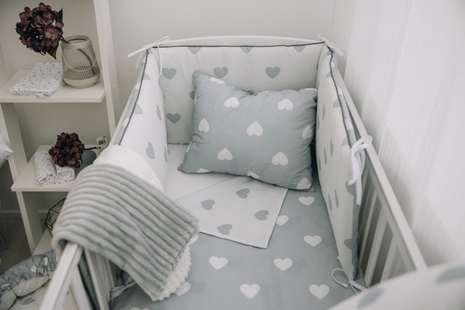 Bubaba BY FreeON posteljina 6 djelna Siva srca grey