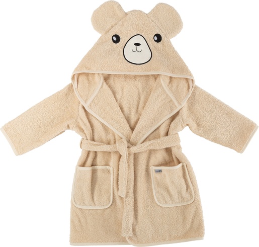 Bubaba BY FreeON ogrtač za kupanje beige sa štikom medo, 86/92/98 84362