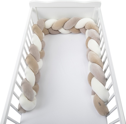 Bubaba BY FreeON ogradica za krevet pletenica 235x15 beige/white