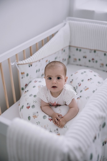 Bubaba BY FreeON jastuk za trudnicu i dojilju i potporu mali, 70 cm, Farma, bijeli multicolor