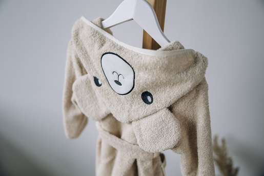 Bubaba BY FreeON ogrtač za kupanje beige sa štikom medo, 104/110/116 84386