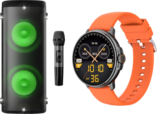VIVAX zvučnik BS-1010 + Life PRO 2 pametni sat, narančasti