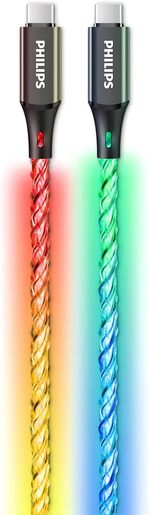 Philips UBS-C na USB-C party kabel, 1m, 3A, RGB