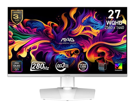 MSI MAG 272QPW QD-OLED X28, 27" WQHD, 280Hz, 0.03ms, 2xHDMI, DisplayPort, USB-C, gaming monitor
