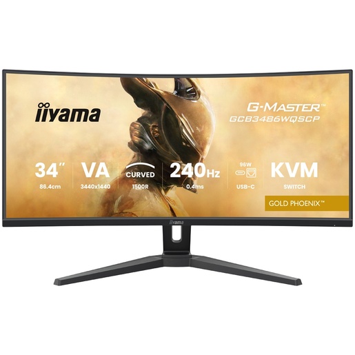 IIYAMA GCB3486WQSCP-B1, 34" UWQHD VA, 240Hz, 0.4ms, 2xHDMI, DisplayPort, gaming monitor