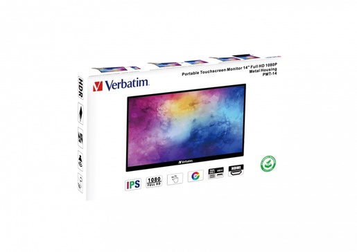 Verbatim PMT-14, 14" IPS Full HD, 60 Hz, 6ms, HDMI, 2xUSB-C, USB-A, prijenosni monitor