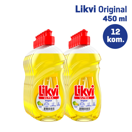 LIKVI deterdžent za posuđe Ultra Original 450 ml, 12 komada