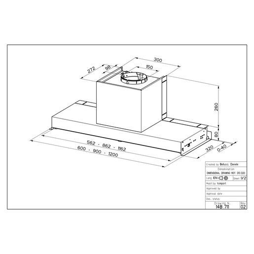 Faber napa In-Nova Comfort EV8 BK A60/2