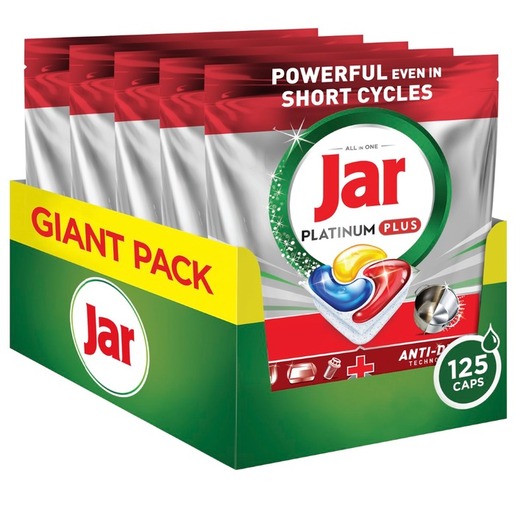 Jar Platinum+ kapsule za strojno pranje posuđa, 125 kom