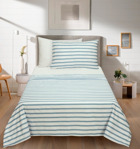 Essenza Sleep posteljina Lancun Mare, 150x270 + 150x240 + 60x80 cm, pruge plave