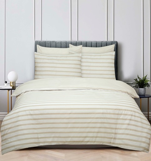 Essenza Sleep posteljina Marine, 200x200 + 2x60x80 cm, pruge bež