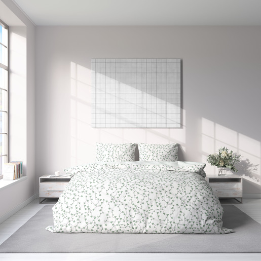 EssenzaSleep posteljina Adela, 200x200 cm, zeleno lišće