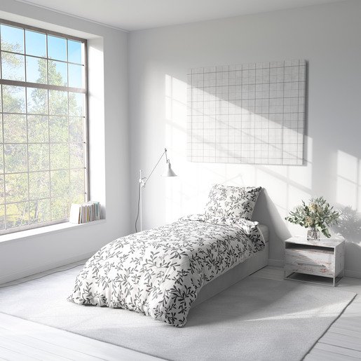 EssenzaSleep posteljina Adela, 140x200 cm, sivo lišće