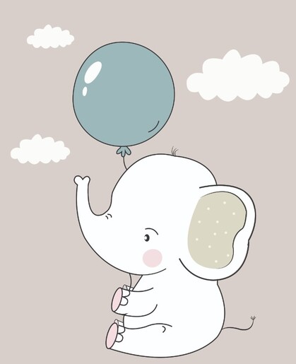 Essenza Sleep posteljina za bebe 2/1, 90x130 + 40x50 cm, slon