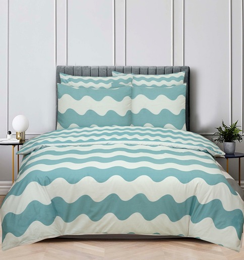 Essenza Sleep posteljina Marine, 200x200 + 2x60x80 cm, valovi plavi