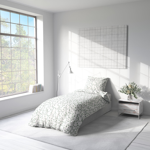 EssenzaSleep posteljina Adela, 140x200 cm, zeleno lišće