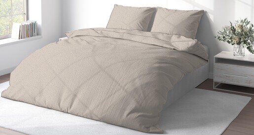 Essenza Sleep posteljina, krep, 200x200 + 2x60x80 cm, bež cvijeće