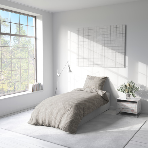 Essenza Sleep posteljina Geometric Line, 140x200 cm, bež/krug