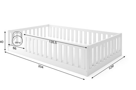 Drveni dječji krevet Bella Sima - bukva - 200x120 cm