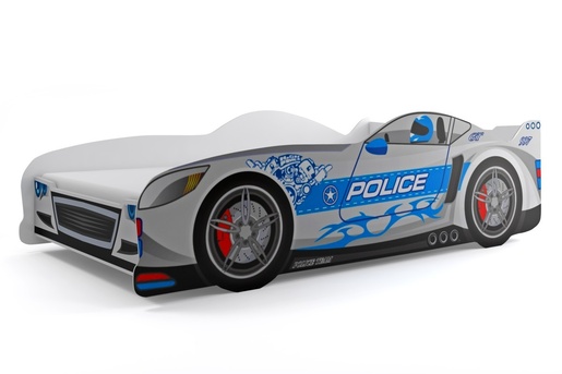 Drveni dječji krevet AUTO 160x80cm - srebrni