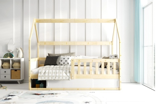 Drveni dječji krevet Smart 2 House s kliznom ladicom - 160x80 - bukva