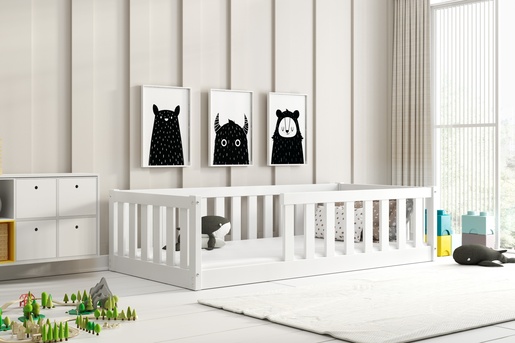 Drveni dječji krevet Bella Sima - bijeli - 160x80 cm