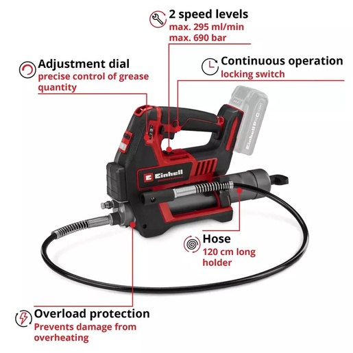 EINHELL Professional akumulatorska mazalica TP-GR 18/690 Li-Solo