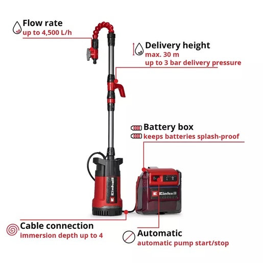 EINHELL Expert akumulatorska potopna pumpa za čistu vodu GE-PP 36 RB-A-Solo