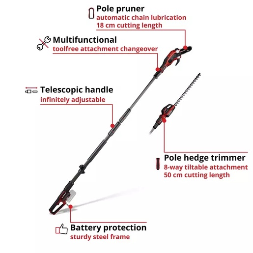 EINHELL Professional akumulatorska pila i teleskopske škare za grane set GP-HC 18/5020 Li T BL-Solo