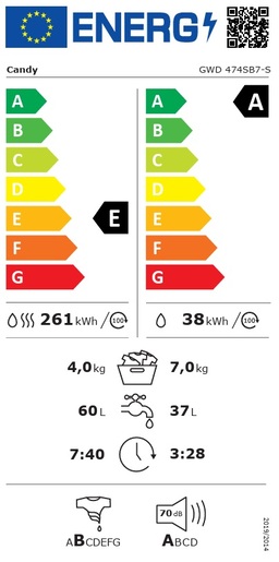 Candy perilica sušilica GWD 474SB7-S