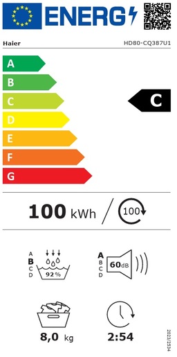 Haier sušilica rublja HD80-CQ387U1-S