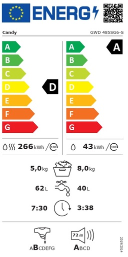Candy perilica sušilica GWD 485SG6-S