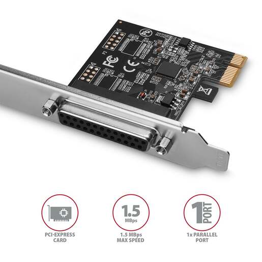 Axagon PCEA-P1N PCIe kontroler, 2.0 > Paralel DB25 IEEE 1284 Standard i Low Profile