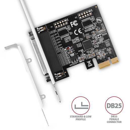 Axagon PCEA-P1N PCIe kontroler, 2.0 > Paralel DB25 IEEE 1284 Standard i Low Profile