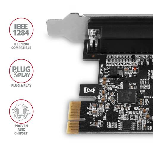 Axagon PCEA-P1N PCIe kontroler, 2.0 > Paralel DB25 IEEE 1284 Standard i Low Profile