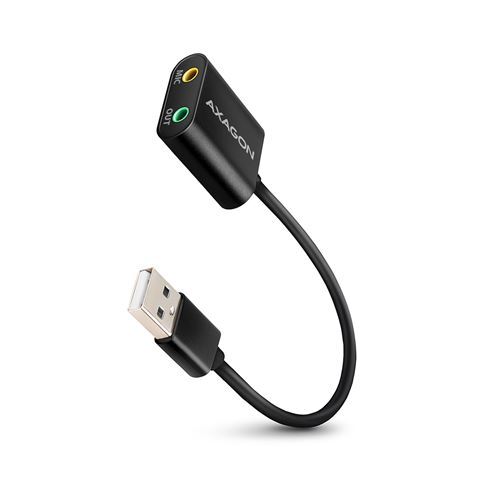 Axagon ADA-12 audio adapter, USB-A na 3.5mm stereo jack, 0.15m, crna