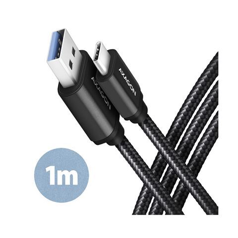 Axagon BUCM3-AM10AB kabel, USB-C na USB-A 3.2 Gen1, 1m, crna