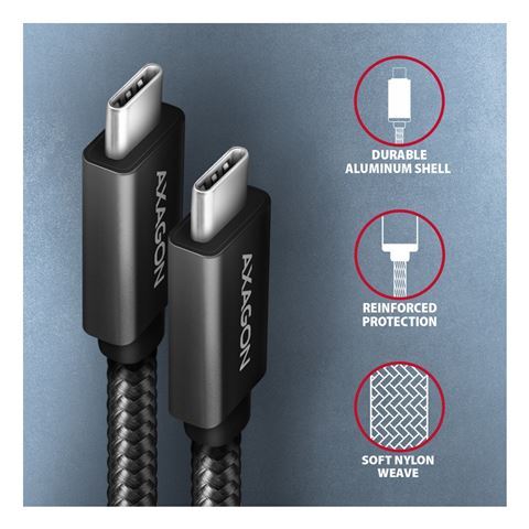 Axagon BUCM32-CM20AB kabel, USB-C, 20Gbps, 2m, crna